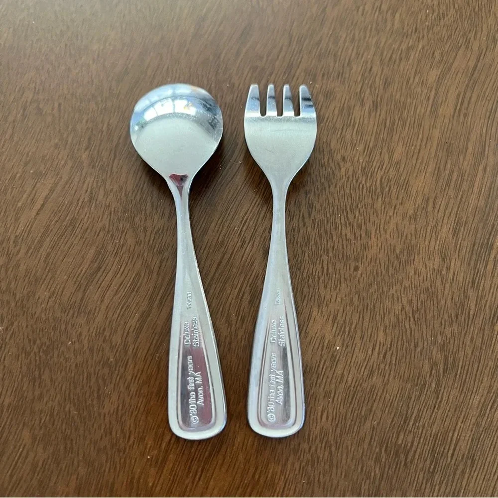 Vintage Avon Deluxe Stainless 80 The First Years Baby Fork Spoon Taiwan Flatware